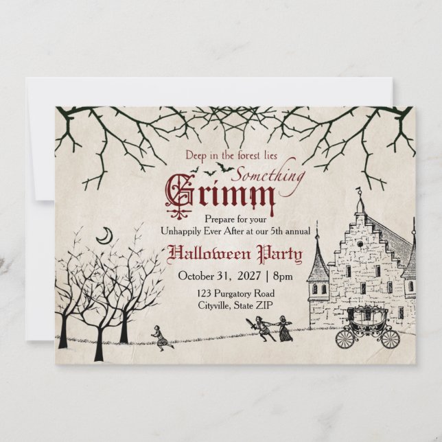 Scary Tales Dark Fairy Tales Halloween Invitation (Front)