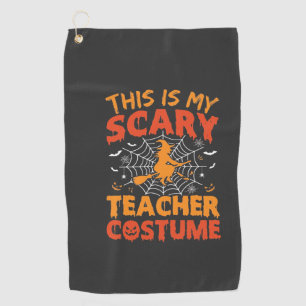 Scary Teacher Costume Halloween Witch Design Golf Towel