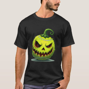 Scary Tennis Pumpkin Funny Halloween Womens Mens K T-Shirt