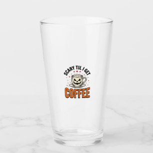 Scary Til Coffee Vintage Halloween Coffee Shirt_1 Glass