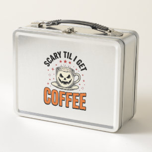 Scary Til Coffee Vintage Halloween Coffee Shirt_1 Metal Lunch Box