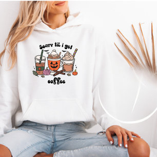 Scary Til I Get Coffee Cute Halloween Hoodie