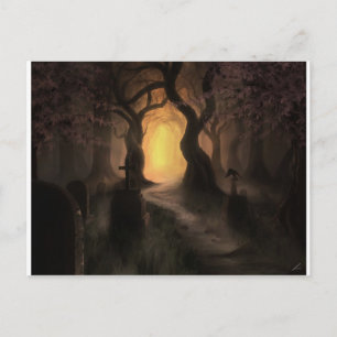 scary trees postcard