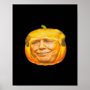 Scary Trumpkin Pumpkin Halloween Party Design Poster