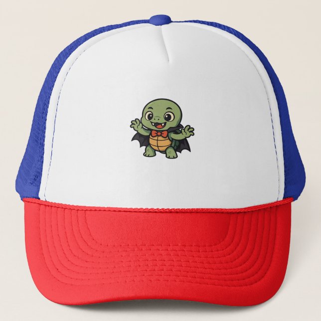 Scary turtle vampire Halloween Oversized T-Shirt Trucker Hat (Front)