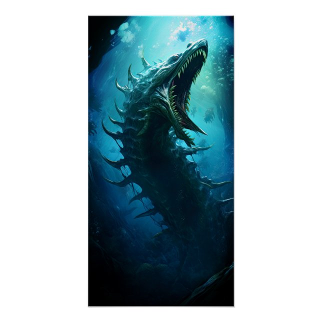 Scary Under the Sea Creature Monster Poster (Front)