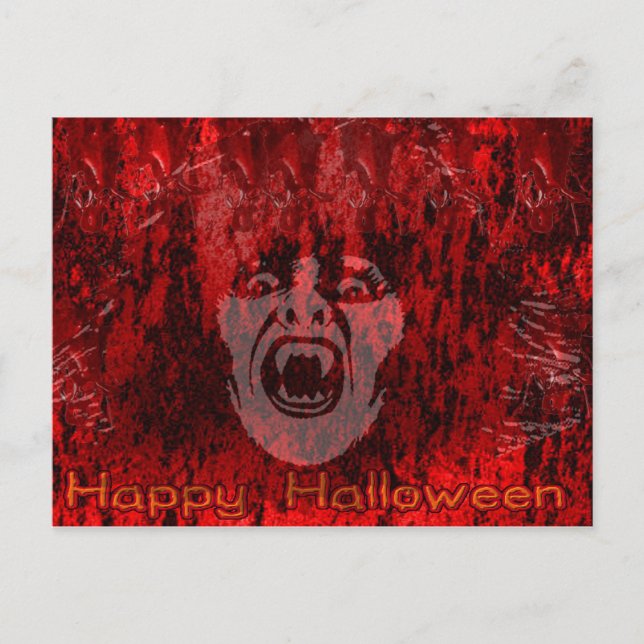 Scary Vampire Lady in Blood Postcard (Front)