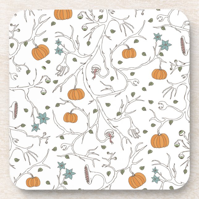 Scary vine pattern for Halloween Coaster (Front)