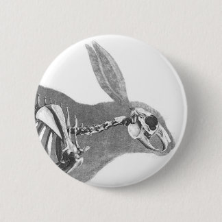 Scary vintage bunny skeleton 6 cm round badge