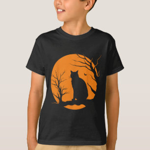 Scary Vintage Halloween Black Cat Costume Retro Mo T-Shirt
