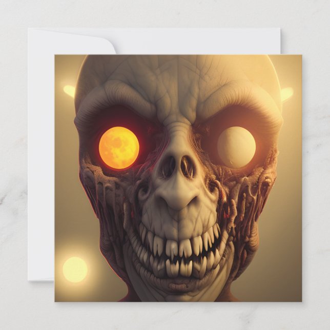 Scary Walking Zombie Halloween Card (Front)