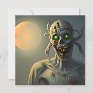 Scary Walking Zombie Halloween Card