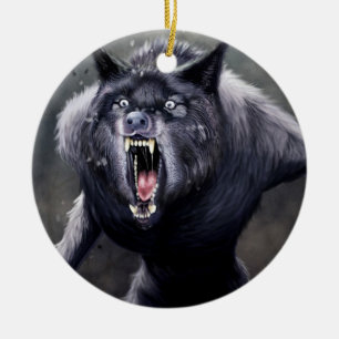 scary werewolf ceramic tree decoration