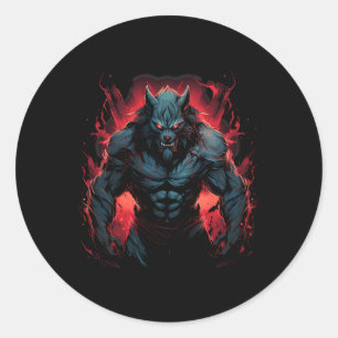 Scary Werewolf Full Moon Halloween Costume Horror  Classic Round Sticker