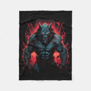 Scary Werewolf Full Moon Halloween Costume Horror Fleece Blanket