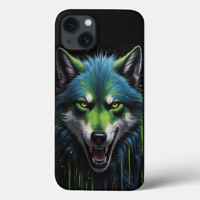 Scary Werewolf  hues neon green Case-Mate iPhone Case (Back)