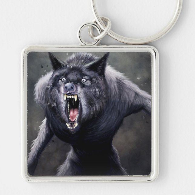 scary werewolf key ring (Front)
