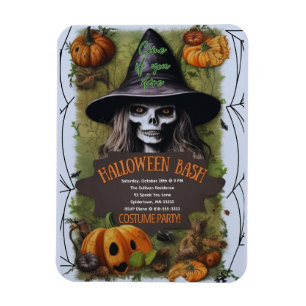 Scary Witch Halloween Bash Costume Party Magnet