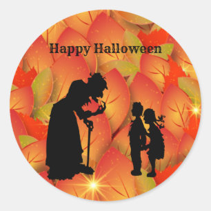 Scary Witch Halloween Classic Round Sticker