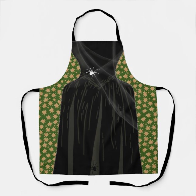 Scary Witch Halloween Costume Celestial Black Apron (Front)