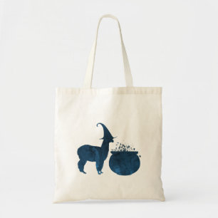 Scary witch llama tote bag