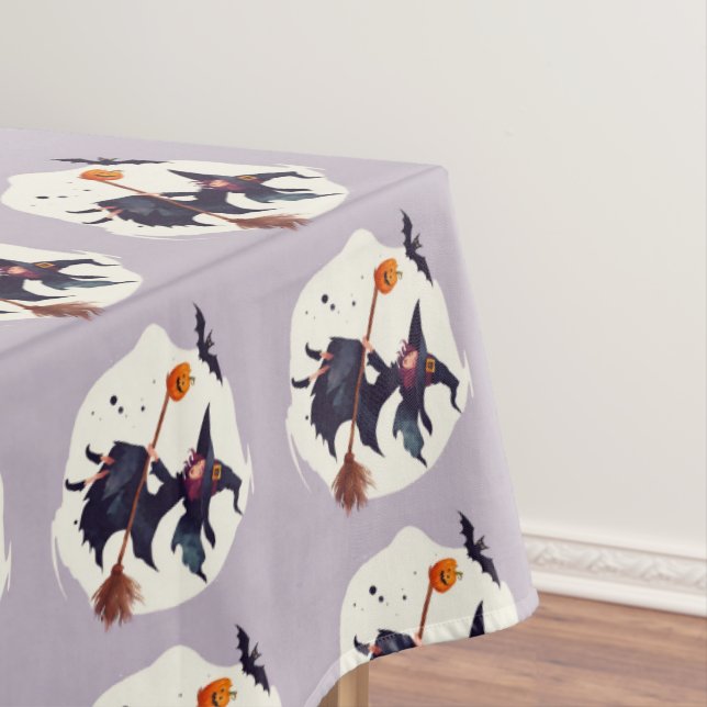 Scary Witch Purple Halloween  Tablecloth Parties  (In Situ)