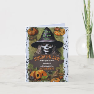 Scary Witch Spooky Halloween Party Invitation