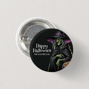 Scary Witch Themed Halloween 3 Cm Round Badge
