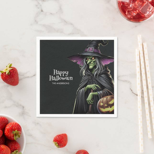Scary Witch Themed Halloween  Napkin (Insitu)