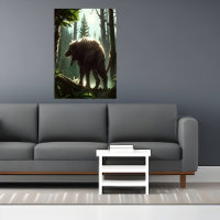Scary wolf beast in the forest | AI Art Poster