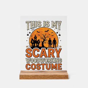 Scary Woodworking Costume Halloween Vintage Design Acrylic Sign