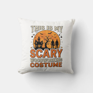 Scary Woodworking Costume Halloween Vintage Design Cushion
