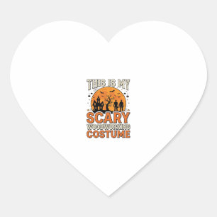 Scary Woodworking Costume Halloween Vintage Design Heart Sticker