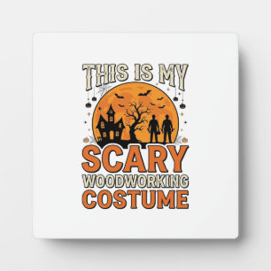 Scary Woodworking Costume Halloween Vintage Design Plaque