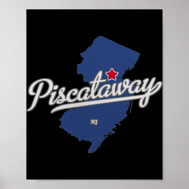 Scataway New Jersey Nj Map  Poster (Front)