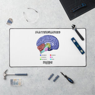 Scatterbrained Inside Brain Geek Humour Desk Mat