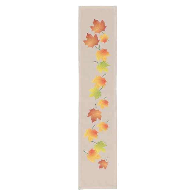 Scattered Autumn Leaves Thanksgiving Table Runner (Front)