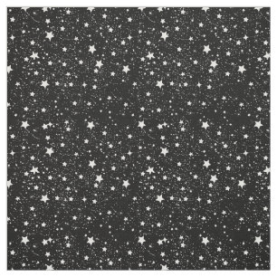 Scattered Black and White Stars Fabric