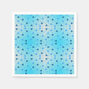 Scattered Blue Hearts in swirling diamond ring.OW Napkin