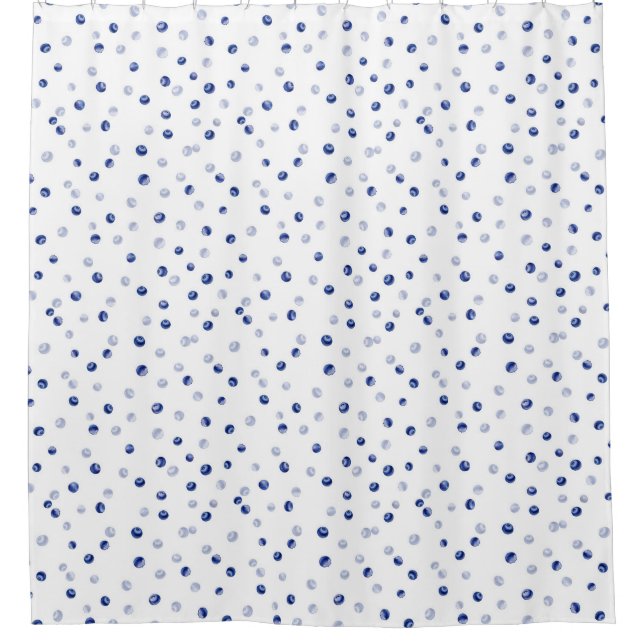 Scattered Blueberries Pattern Shower Curtain (Front)
