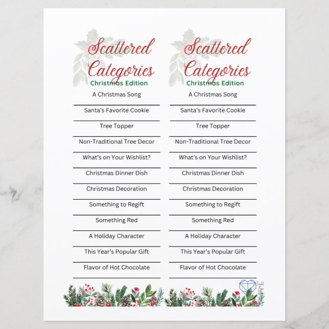 Scattered Categories - Christmas Edition II (Front)