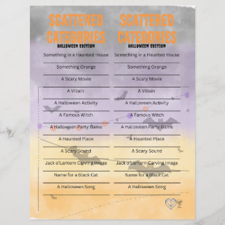 Scattered Categories - Halloween Edition Part II
