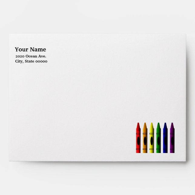 Scattered Crayons Greeting  Envelope (Front)
