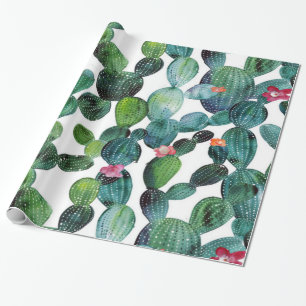 Scattered Desert Prickley Pear Cactus Wrapping Paper