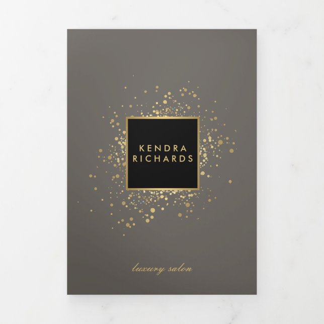 Scattered Faux Gold Confetti on Grey Brochure (Cover)