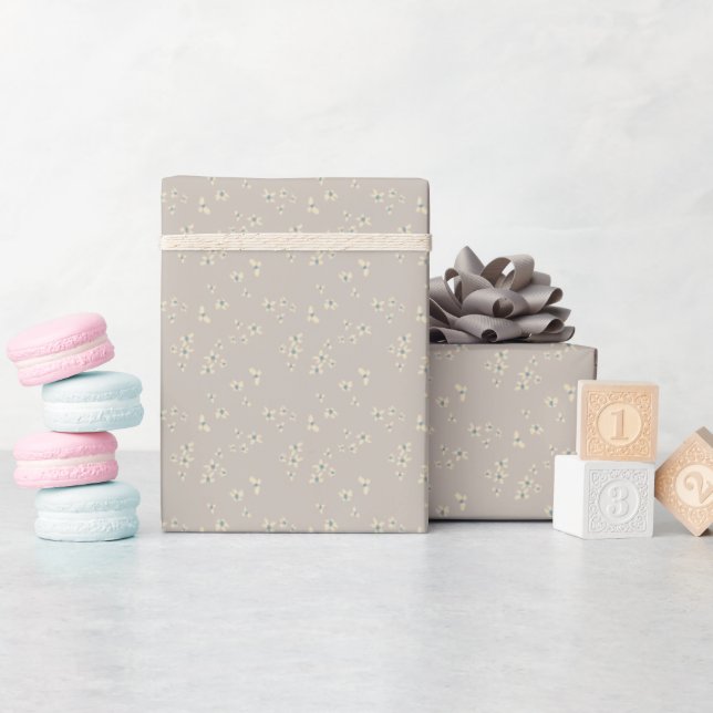 Scattered Floral Wrapping Paper (Baby Shower)