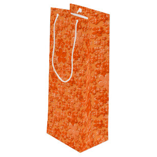 Scattered Flowers, Orange-WINE GIFT BAG
