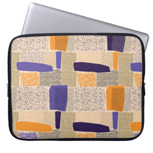 Scattered Geometric Line Shapes. Abstract Backgrou Laptop Sleeve