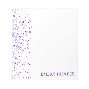 Scattered Glitter Blue and Purple Notepad