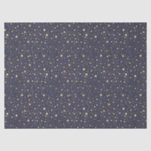 Scattered Gold Navy Blue Stars Tissue Paper